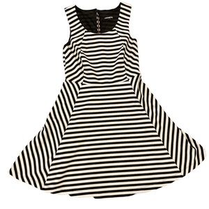 Express Dress Black/White Stripes, size Medium